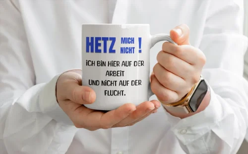 Motivtassen mit frechem Spruch