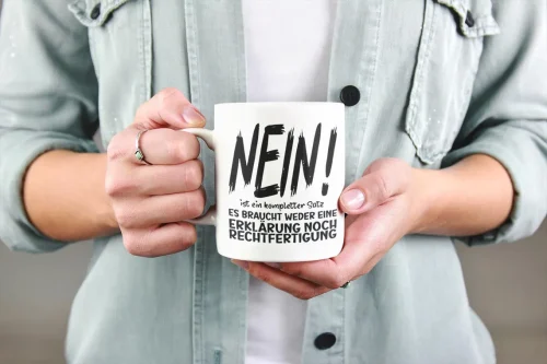 Motivtassen mit frechem Spruch